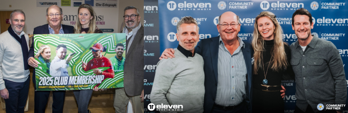 John Hayes & Roxanna Farthing pictured with the Leicestershire County Cricket Club membership and at the Leicester City Community Partnership event